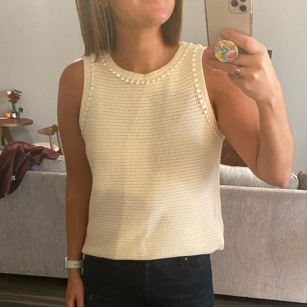 LOFT Cream Sweater Tank